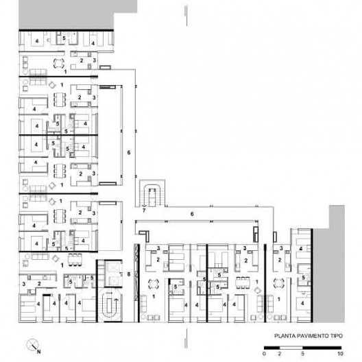 Edifício em Vallecas, planta pavimento tipo