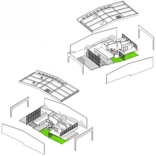 Residência Edenor Buchholz, perspectivas isométricas “explodidas”, Porto Alegre, 1980