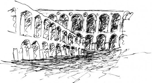 Arcos da Lapa, Rio de Janeiro. Croquis de Paulo Casé