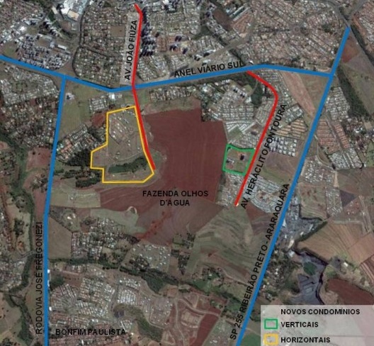 Fazenda Olhos d’Água e entorno com condomínios