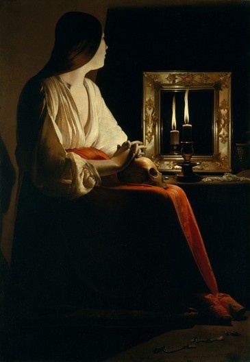 Georges de La Tour, Magdalene with Two Flames, c. 1625-1650. Óleo sobre tela, 133cm x 102cm