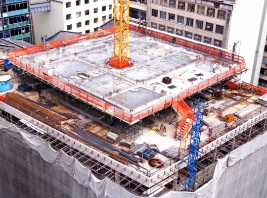 Sesc 24 de Maio, obras de construção da piscina