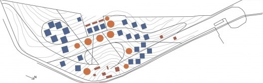 Esquema de implantação do campus da UnB. Arquiteto Lúcio Costa