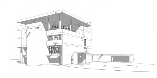 Casa Shodhan, vista externa do edifício, Ahmedabad, Gujarat, Índia, 1951-56. Arquiteto Le Corbusier