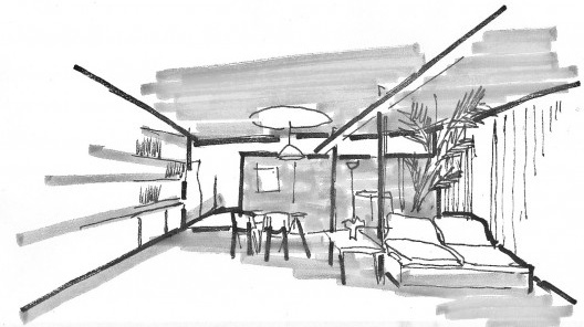 Depacho de Prouvé remontado Al lado de su casa en Nancy. Visual desde el acceso principal del terreno