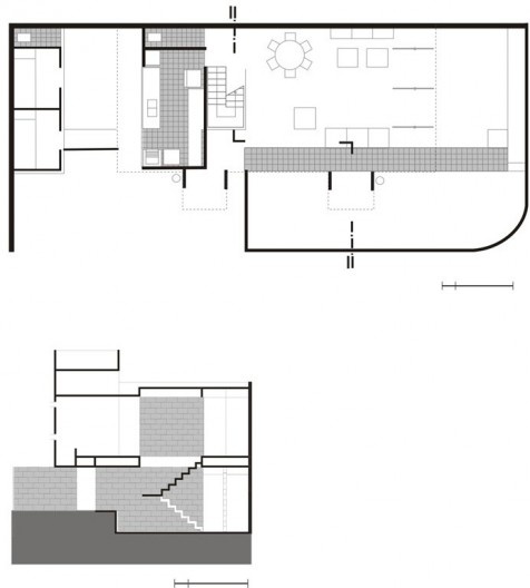 Rodrigo Lefèvre, Sérgio Ferro, Casa Albertina Pederneiras. Desenhos refeitos a partir da publicação na revista Acrópole julho 1965