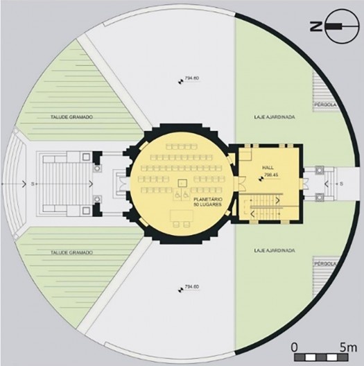 Pavilhão do Grande Equatorial (Planetário), planta pavimento térreo (restauro), 2004
