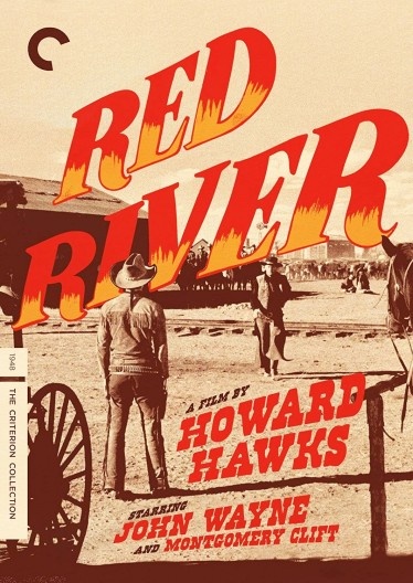 Cartaz do filme \"Red River\" (1948), direção de Howard Hawks, com John Wayne e Montgomery Clift