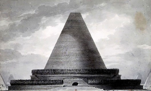 Projeto visionário do Cenotáfio Egípcio. Etienne-Louis Boullée, 1784