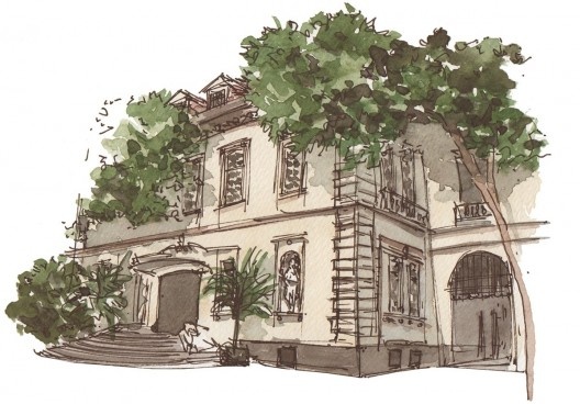 Iate Clube de Santos, antiga Residência de Dona Veridiana Prado, Avenida Higienópolis 18