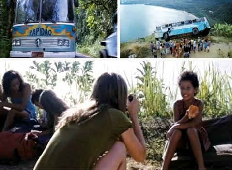Grupo de Imagens 4: O “Rapidão” apesar de veloz é pitorescamente arcaico. Sofre desastre, mas todos sobrevivem. É importante ressaltar que é o disparo da máquina de Bea que dá início à agressividade dos brasileiros contra os gringos