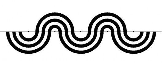 No convento dos Carmelitas, em Buçaco, Portugal, construído em 1632, encontram-se as primeiras referências a um desenho undoso. Precursoras das do Rossio, estas formas têm geometria mais simples, em que os arcos são concêntricos, resultando em ondas com l