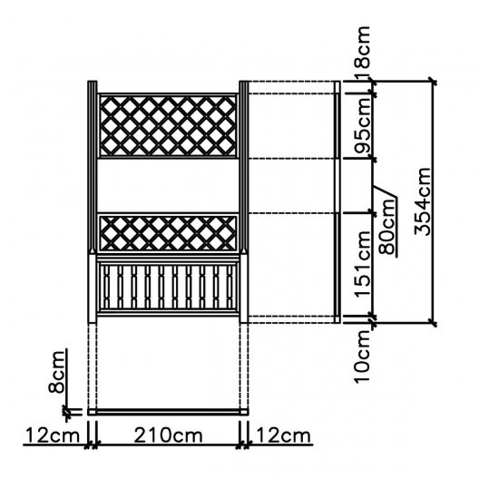 Escola Estadual Irmã Maria Horta, elemento vazado em vista, corte e planta