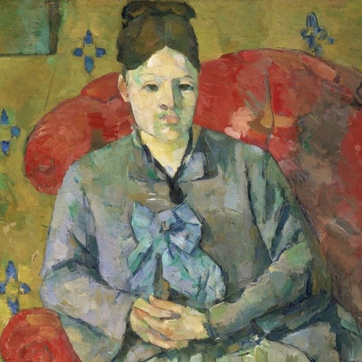 Paul Cézanne, Madame Cézanne em uma poltrona vermelha, detalhe, 1877, óleo sobre tela, 72,5cm x 56cm