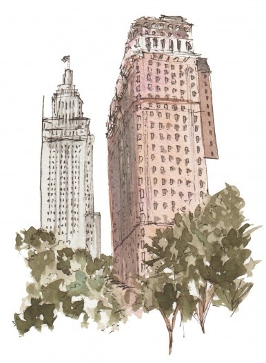 À esquerda, Edifício Altino Arantes. À direita, Edifício Martinelli