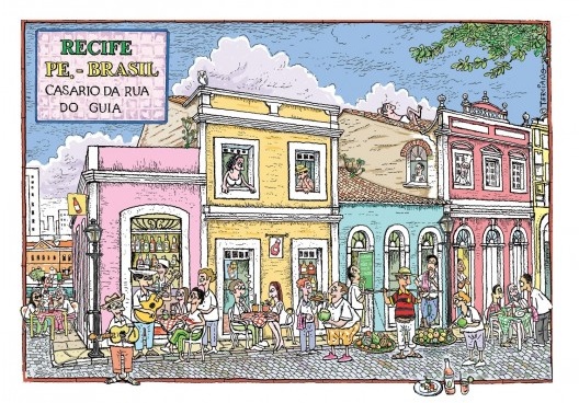 Postal para Recife. Bico de pena