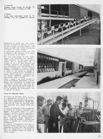 Foto de escolas em Taguatinga no número especial da revista Brasília de abril de 1960
