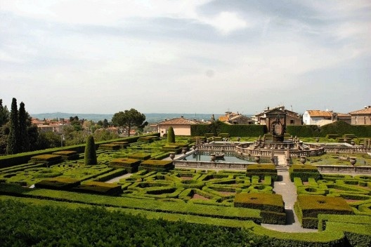 Villa Lante, parterre no terraço inferior, Bagnaia, Itália