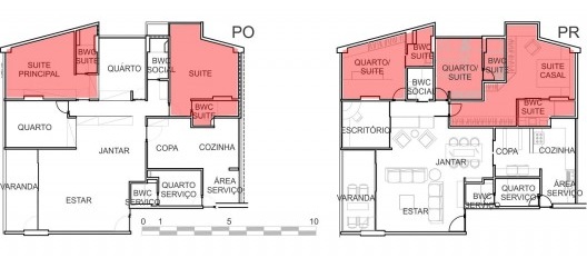 Identificação dos dormitórios nos projetos analizados