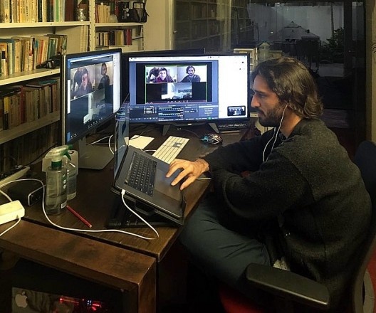 Caio Guerra na edição de imagens e transmissão ao vivo