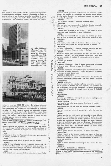 Dicionário da arquitetura brasileira encartada na revista Acrópole, volume anotado por Carlos Lemos