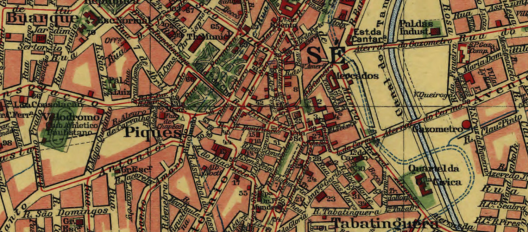 Parte da “Planta guia da Cidade de São Paulo”, de 1913