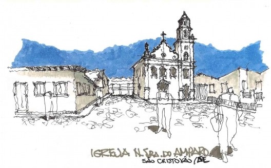 Vista externa da Igreja de Nossa Senhora do Amparo. São Cristóvão/SE