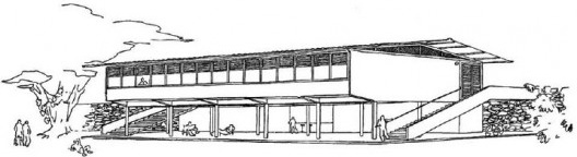 Vila Monlevade, perspectiva da escola, arquiteto Lúcio Costa, 1934