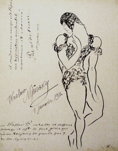 Nijinsky, desenho de Jean Cocteau, 1912