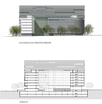 Elevação Rua Orestes / Corte B