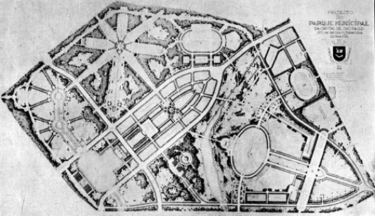 “Projeto do Parque Municipal sito à Várzea do Ibirapuera” 1929. Autor: Reinaldo Dierberger. Fonte: Revista Architectura e Construcções, 1930