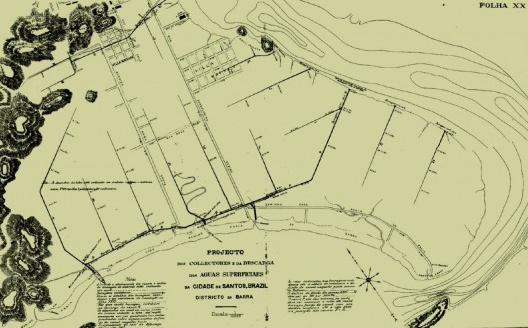 Projeto para o coletores de descarga de águas pluviais (distrito da Barra)