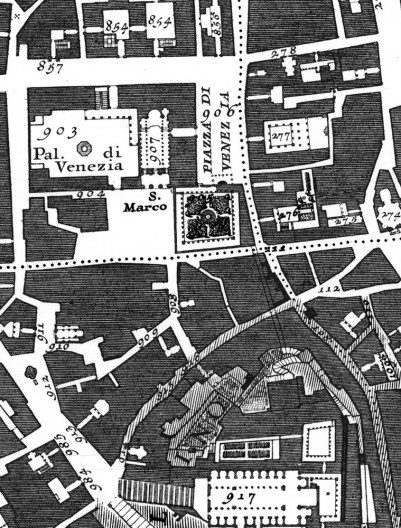 Localização do Palazzo Venezia
