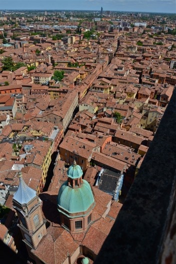 Centro Histórico de Bolonha, outro aspecto geral a partir do topo da Torre Asinelle