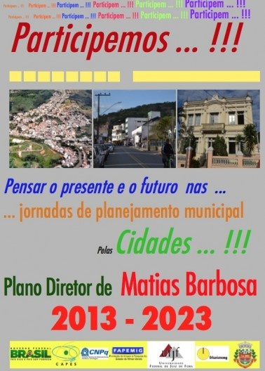 Cartaz convidando à participação no processo de elaboração do Plano Diretor Municipal