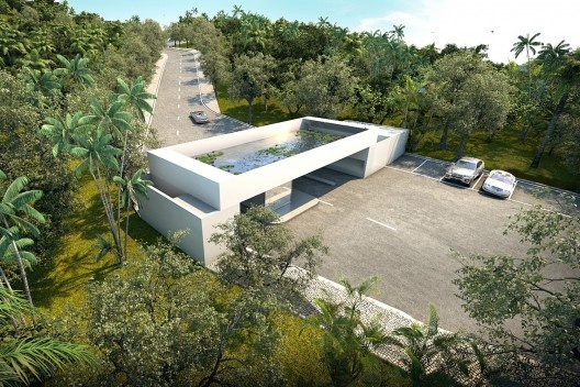 Portaria da hípica, imagem renderizada. Pedro barata e arquitetos associados