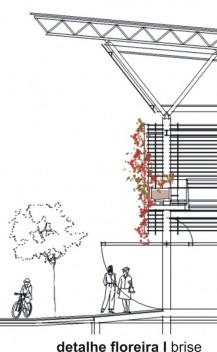 Detalhe floreira e brise