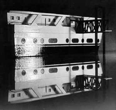 Peniche (conversão de navio em habitação). Maquete