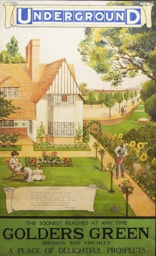 Cartazes produzidos para a Underground evidenciavam as vantagens da vida nos subúrbios em contraste com o caos do centro da cidade