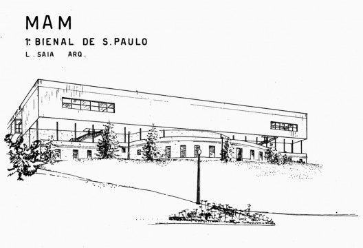 Estudo para a fachada posterior do Pavilhão do Trianon, sem data. Arquiteto Luís Saia