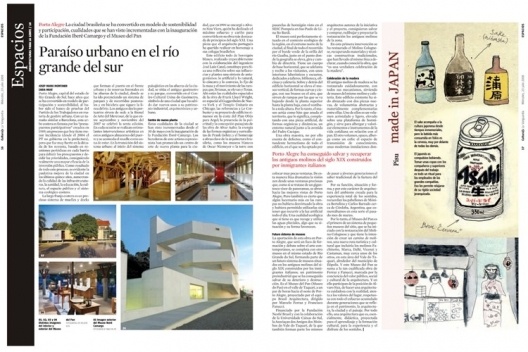 Artigo em La Vanguardia, com matéria sobre obras do Brasil Arquitetura e Álvaro Siza no Rio Grande do Sul