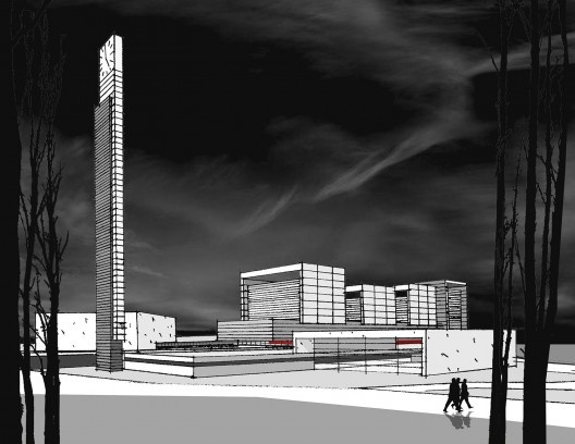 Campus UFABC, maquete eletrônica, Santo André SP Brasil, 2006. Arquitetos Claudio Libeskind, Sandra Llovet, David Ruscalleda e Mario Lotfi / Libeskindllovet Arquitetos