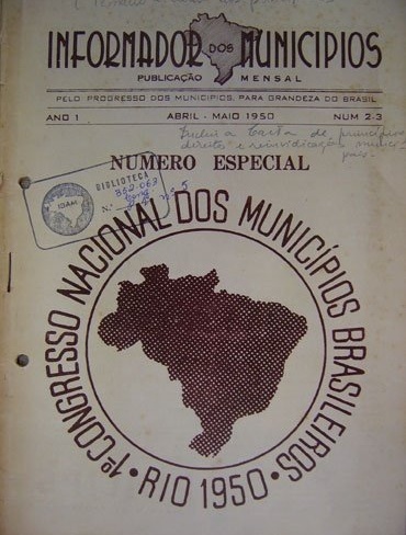 Frontispício do documento do I Congresso Nacional dos Municípios Brasileiros