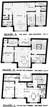 Fig. 10 - Edifício rua Vieira de Carvalho, São Paulo, Rino Levi, 1939. Estudos de planta tipo