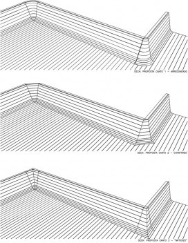 Praça Victor Civita, alternativas de deck: com cantos arredondados, chanfrados ou intermediários, São Paulo. Arquitetas Adriana Blay Levisky e Anna Julia Dietzsch