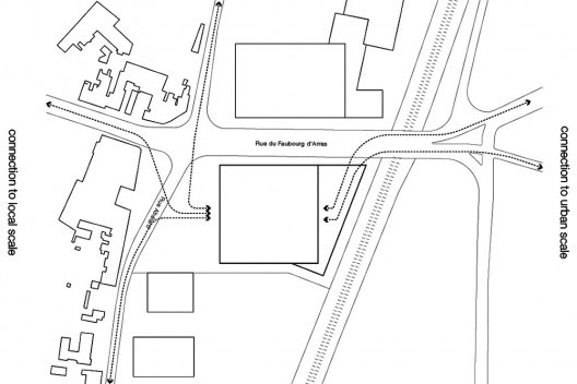 Câmara de Comércio e Artesanato de Hauts-de-France, mapa do entorno, Lille, França, 2019. Escritórios Kaan Architecten e Pranlas-Descours Architect & Associates