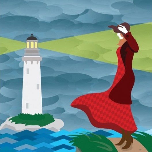Desenho da capa do livro Ao farol, de Virginia Woolf, tradução de Denise Bottman, edição da editora L&PM de 2013