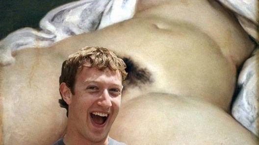 Meme da L’Origine du Monde, com a imagem de Mark Zuckerberg