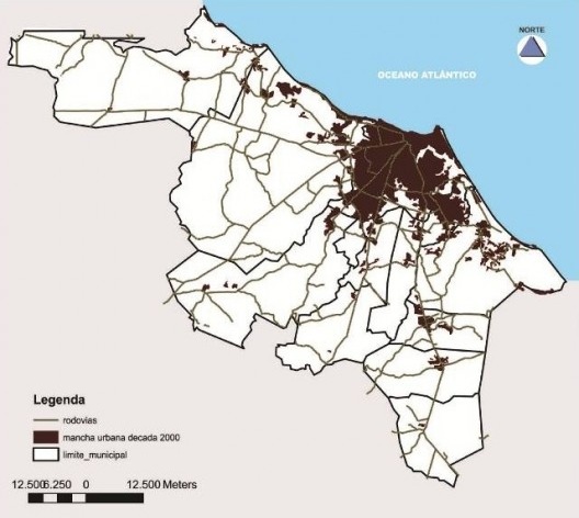 Mapa Fortaleza e RMF, evolução da mancha urbana, décadas de 1970, 1980, 1990 e 2000