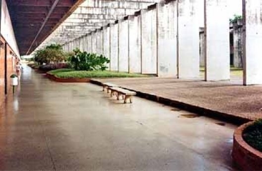 Vista interna do minhocão – um pequeno e vitorioso degrau que divide longitudinalmente um prédio de 700 metros de extensão